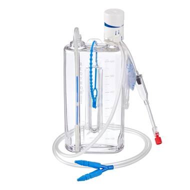 Closed, adjustable wound drainage system, complete with gravity drainage bag-Redyrob® Comp