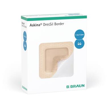 Packaging picture-Askina® DresSil Border 7.5x7.5 cm